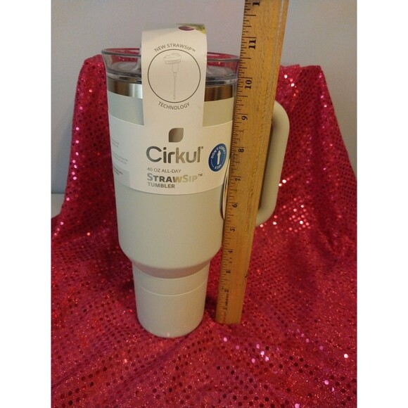 Cirkul 40 OZ All Day Straw Sip Stainless Steel Tumbler Fog Gray Spill Resistant - Picture 7 of 8